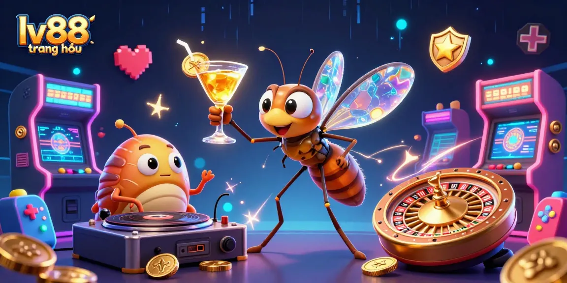 Experience the vibrant atmosphere at lv88 trang chủ with our unique casino mascot in a lively scene.