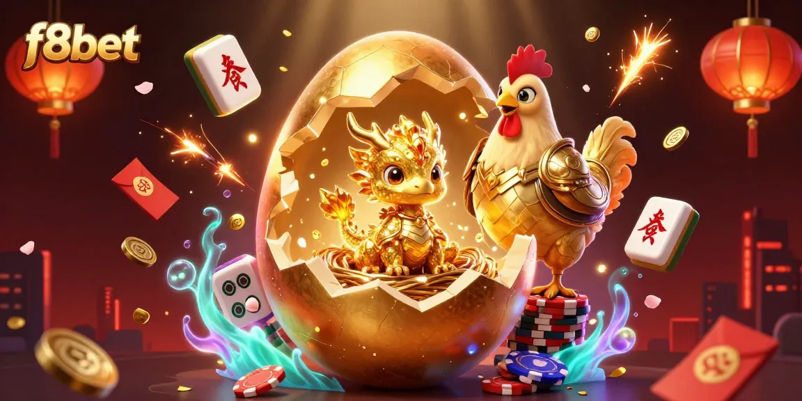 Join the thrilling adventure at F8BET, where golden dragons and poker chips await your bets!