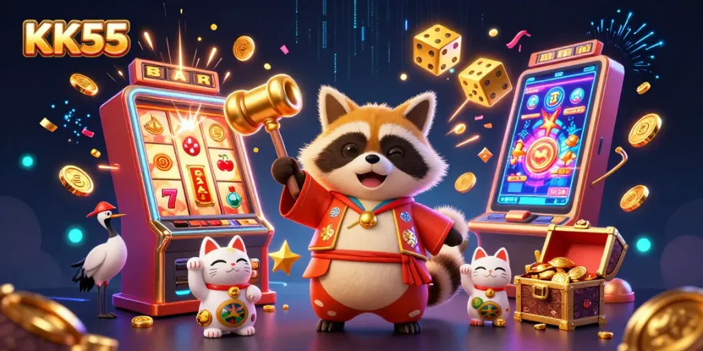Spin the reels at KK55 while experiencing vibrant casino excitement with Japanese-themed elements.