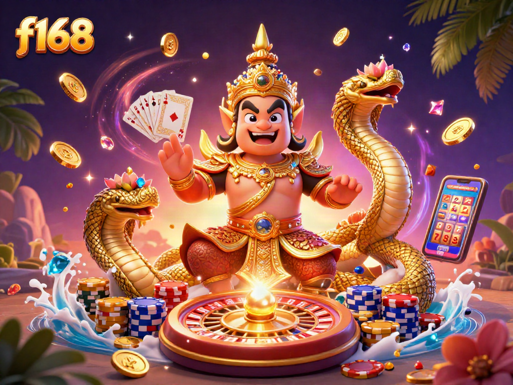 Experience the excitement at f168 casino with colorful poker chips and dynamic game elements.