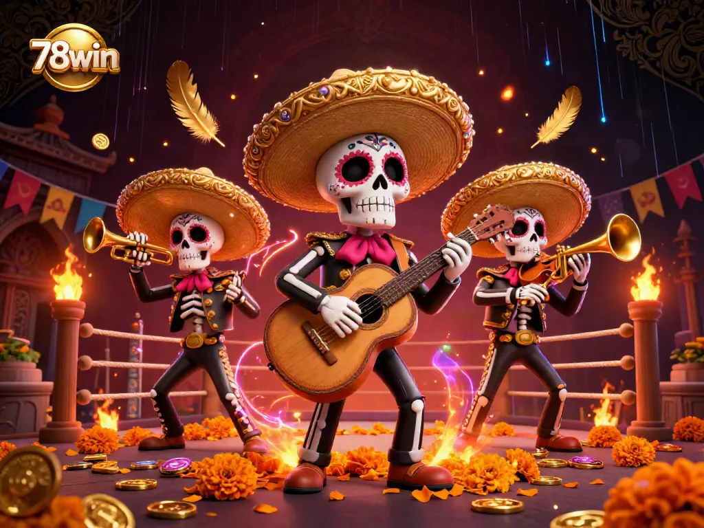 Bet big with 78win, where a vibrant mariachi band illustrates the thrill of online gaming.