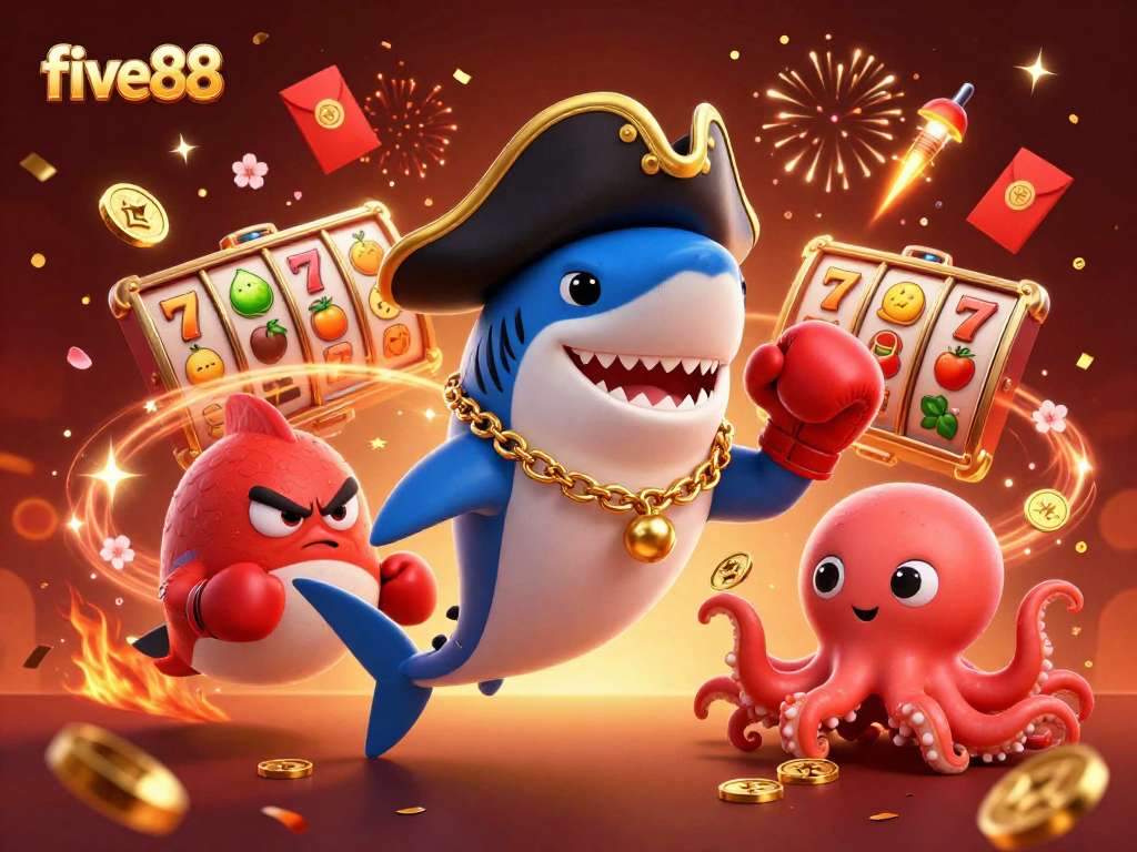 Experience excitement and wins at five88 with animated casino characters and vibrant game elements.