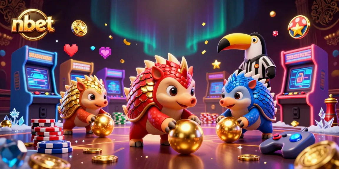 Score big with nbet in a vibrant 3D casino showdown featuring pangolins and poker chips.