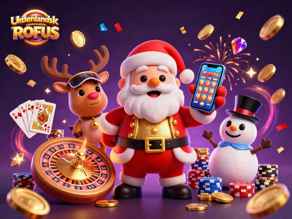 Experience excitement at udenlandsk casino uden ROFUS with festive characters and casino action.