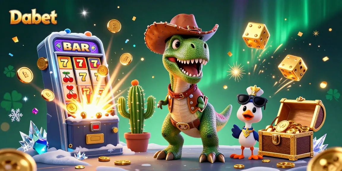 Dabet's vibrant slot machine scene showcases exciting gameplay with colorful characters and jackpot excitement.