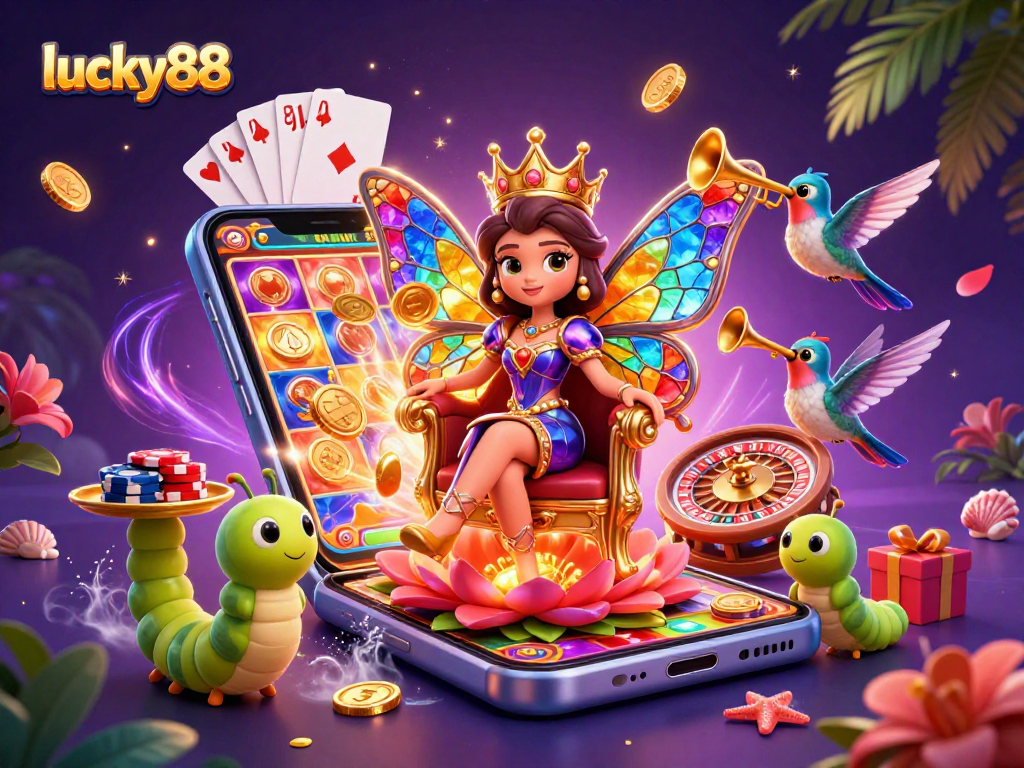 Engage in thrilling gameplay at lucky88, featuring a butterfly queen and dynamic slot games.