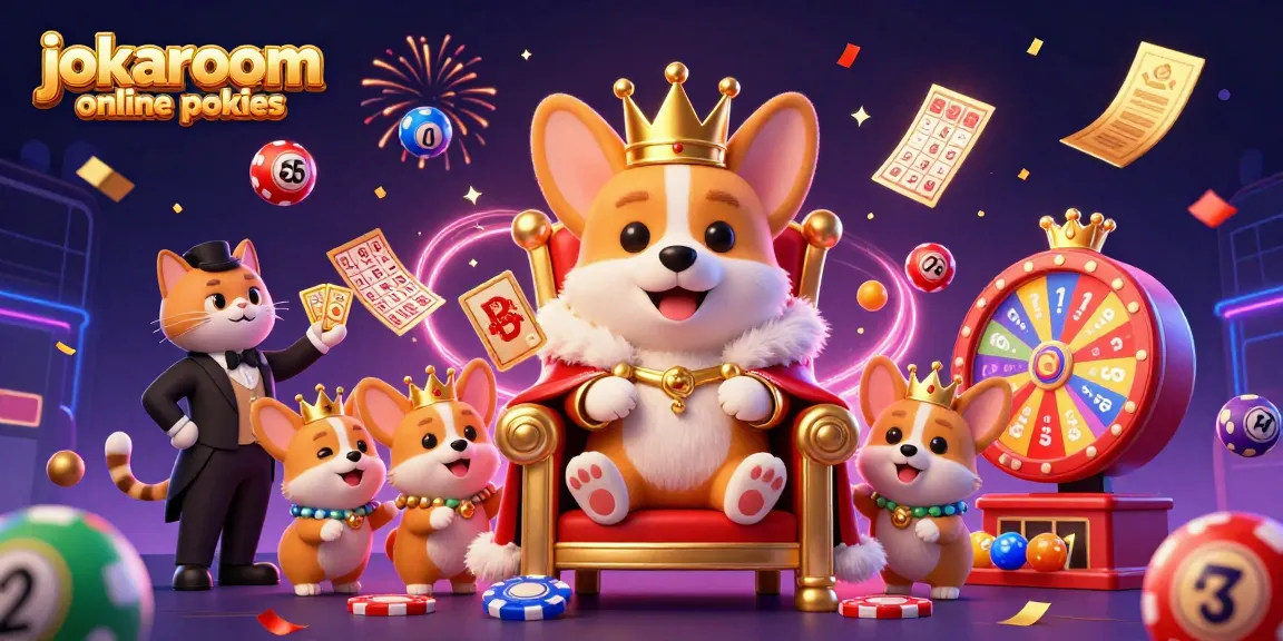 Experience the vibrant world of jokaroom online pokies with royal corgi and dynamic casino elements.