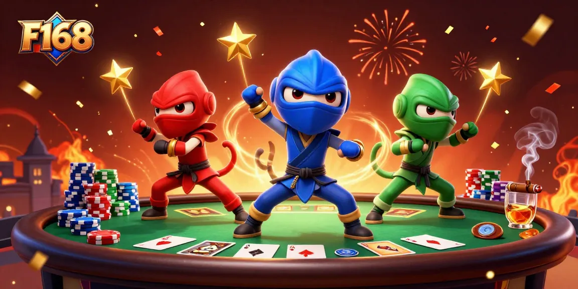 Engage in thrilling F168 poker action with chameleon ninjas at the casino.