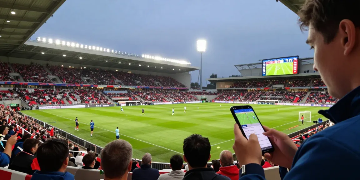 Cakhia TV live betting scene with match odds and sports analysis on display in an illuminated stadium.