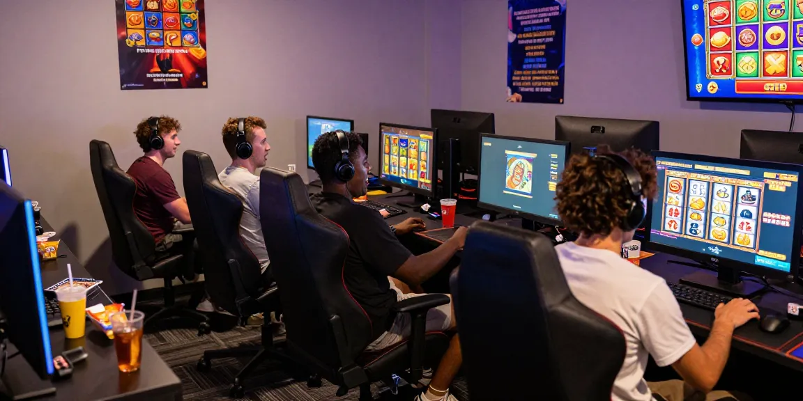 Pemain menggunakan tahun4d di suasana gaming yang mengasyikkan dengan tampilan slot virtual di layar.