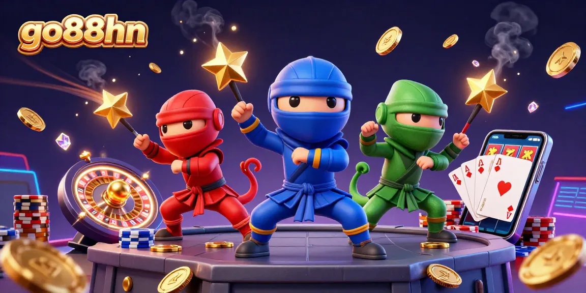 Engage in exciting gaming with go88hn showcased by colorful chameleons and vibrant casino elements.