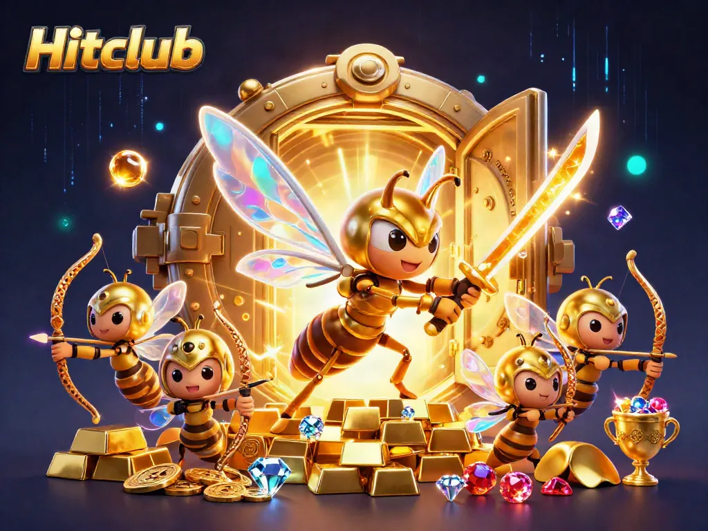Hitclub immerses players in vibrant, dynamic gameplay with golden treasures and cinematic visuals.