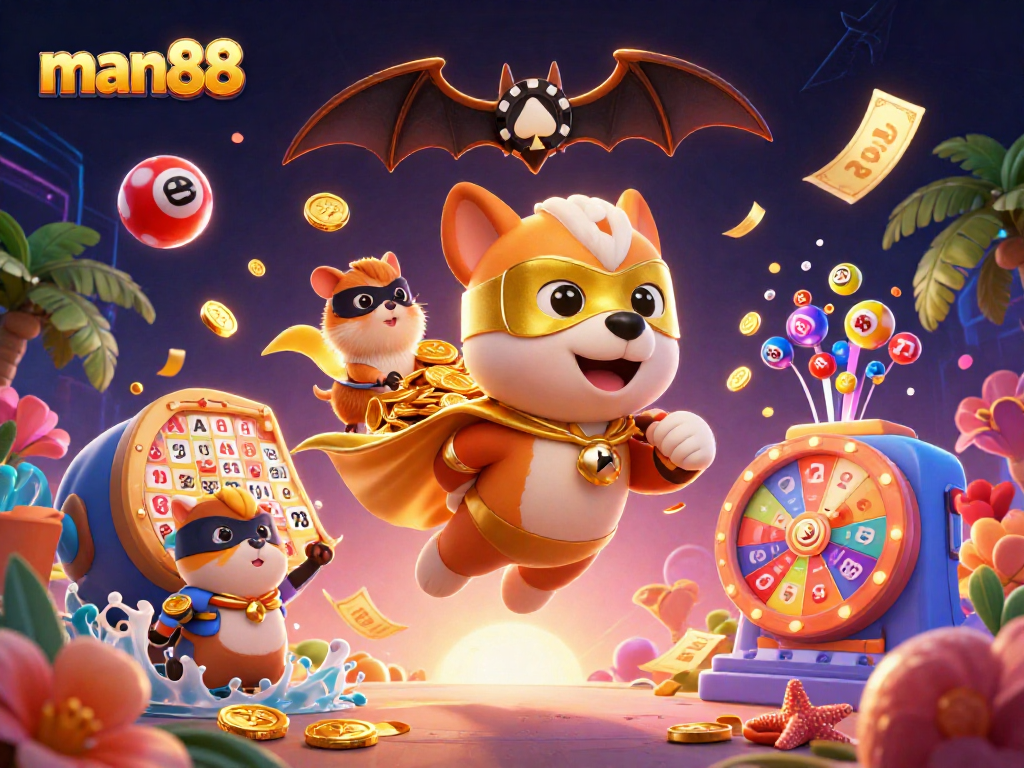 Experience the thrill of man88 gaming with colorful lottery balls and dynamic cash action!