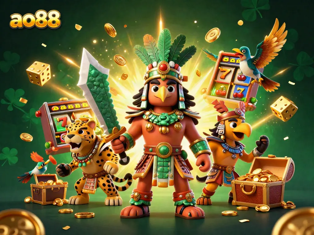 Experience ao88 with vibrant slot machines and colorful characters in a dynamic casino setting.