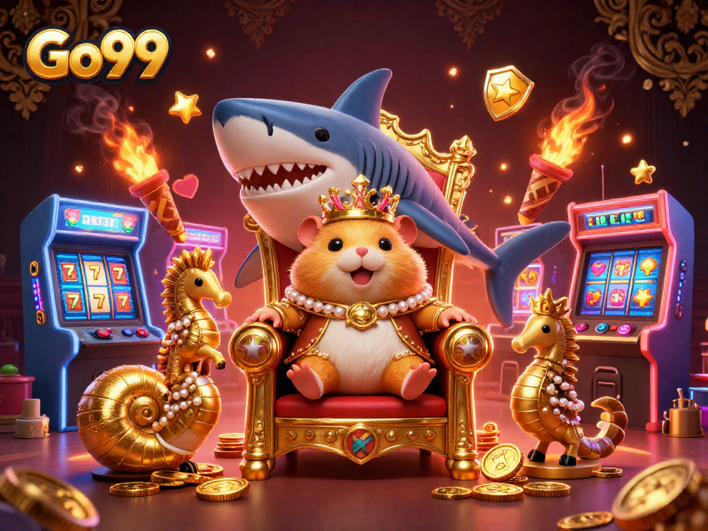 Experience thrilling gaming adventures with Go99's vibrant illustration showcasing a casino world.