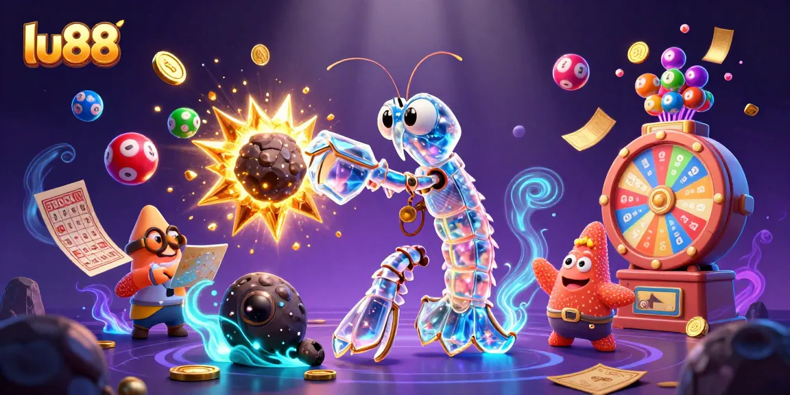 Experience thrilling gaming adventures at lu88 with vibrant lottery balls and treasure-filled scenes.