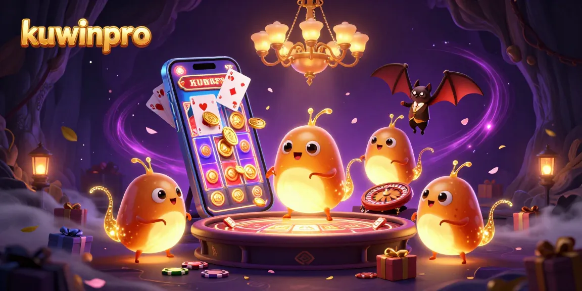 Join the excitement at kuwinpro with vibrant glowworms illuminating a colorful cave casino environment.