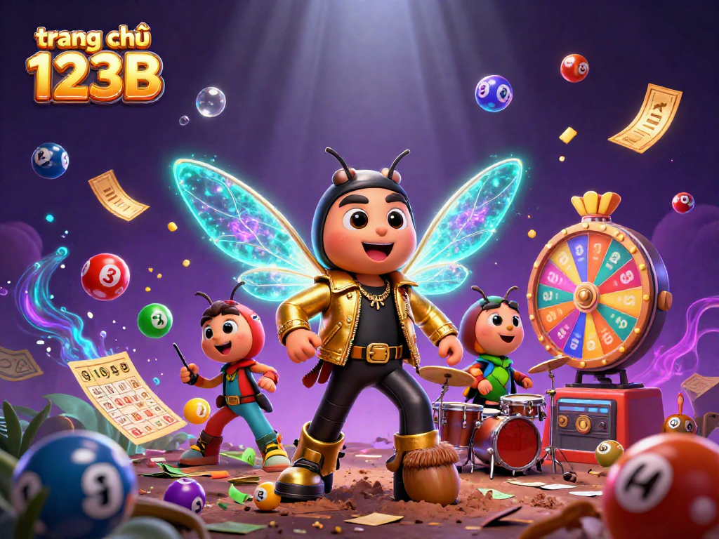 Experience the excitement of winning on trang chủ 123B with vibrant casino elements and dynamic characters.