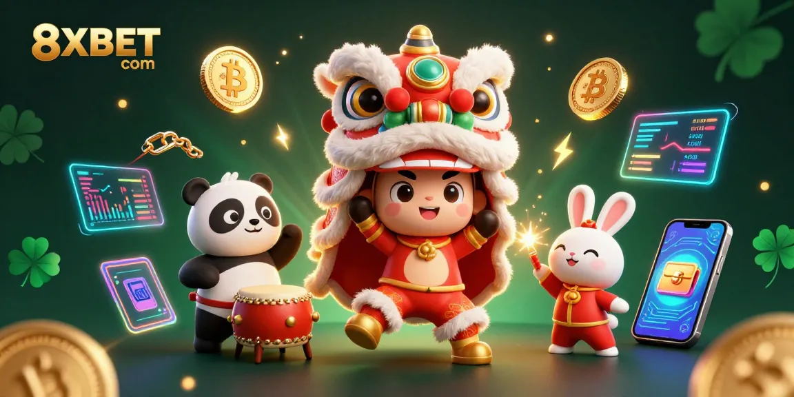 Experience the vibrant world of 8XBET com with 3D cartoon characters celebrating while betting and winning!