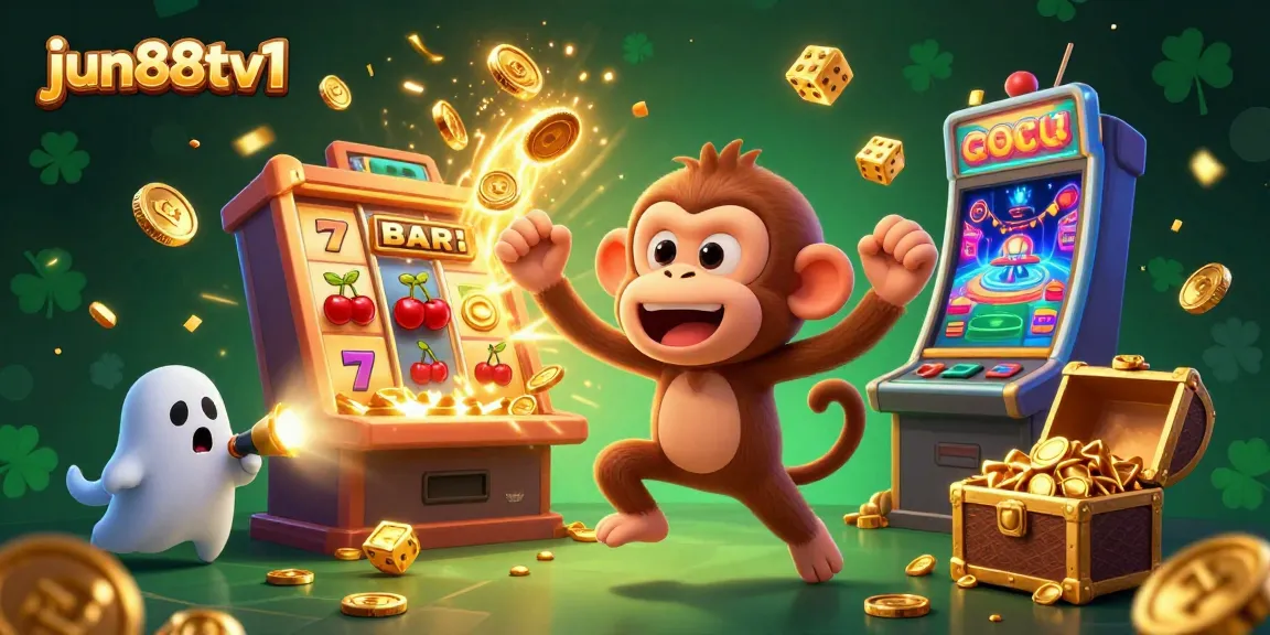 Experience the thrill of winning at jun88tv1 with a poltergeist monkey juggling casino riches.
