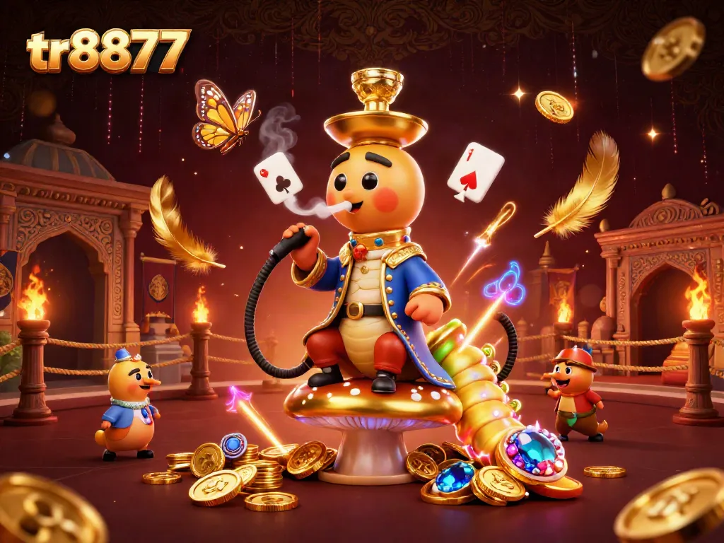 Experience the vibrant energy of tr8877 as colorful symbols and characters illuminate the casino world.