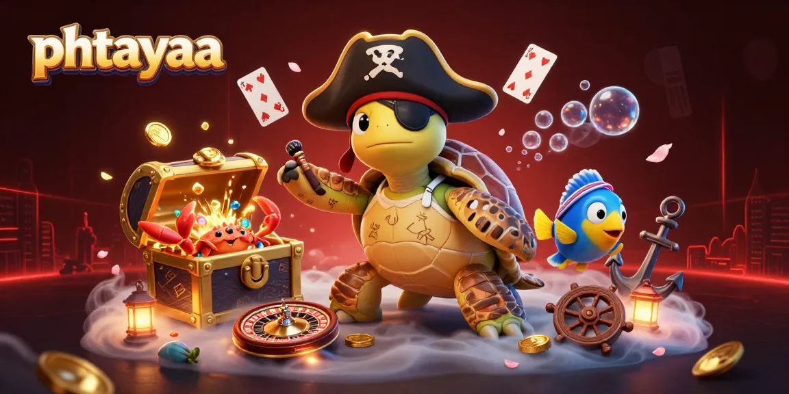 Join the adventure with phtayaa's vibrant pirate turtle and friends in an exciting casino scene.