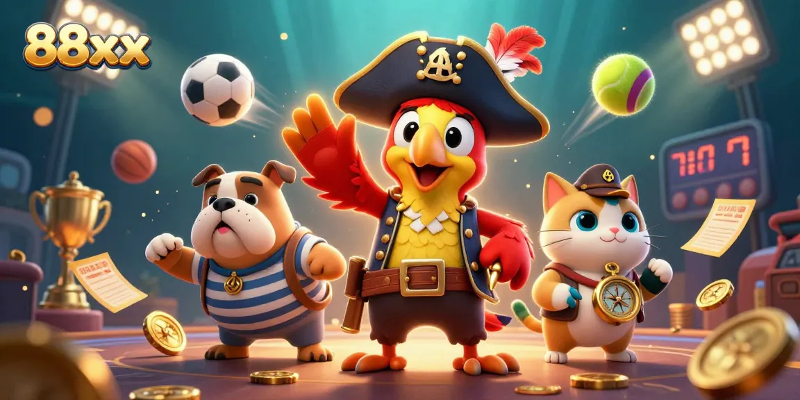 Experience the excitement of 88xx sports betting with animated characters and dynamic game elements.