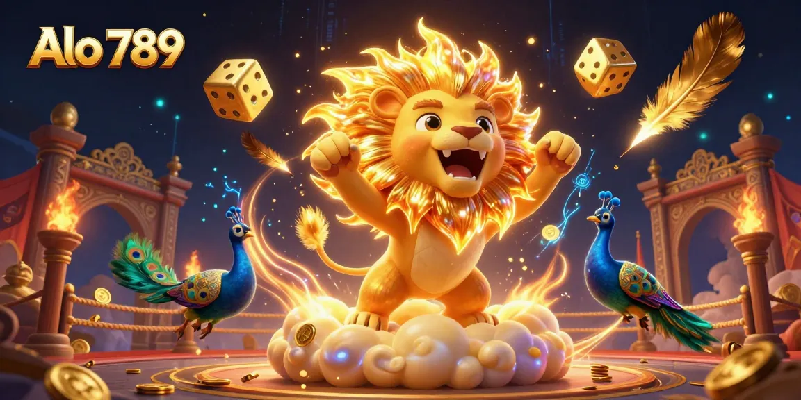 Alo 789 invites players to experience thrilling cockfighting action with giant colorful dice and dynamic backgrounds.