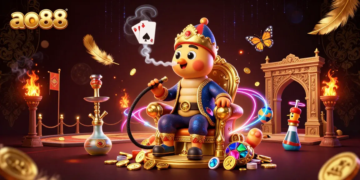 Experience thrilling poker action with ao88's vibrant 3D casino scene featuring a sultan caterpillar.