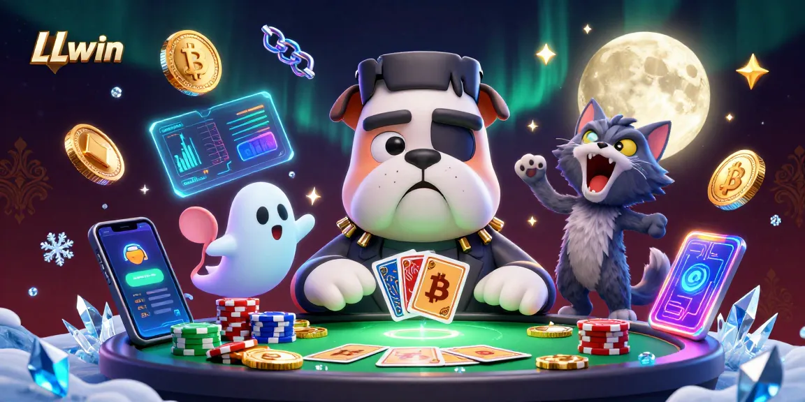 Engage in thrilling card games at LLwin's vibrant haunted casino scene.